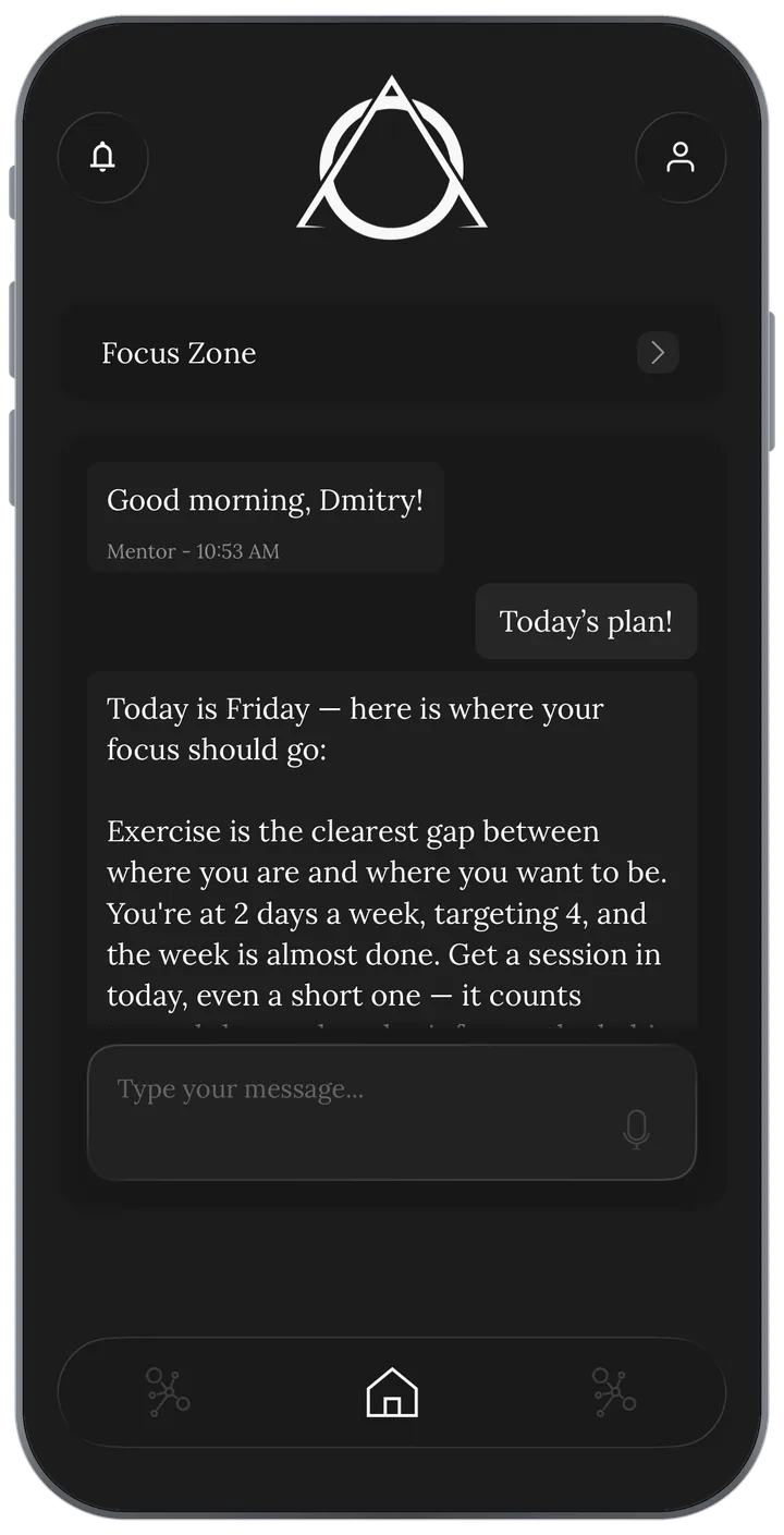 Chat with Mentor inside the app